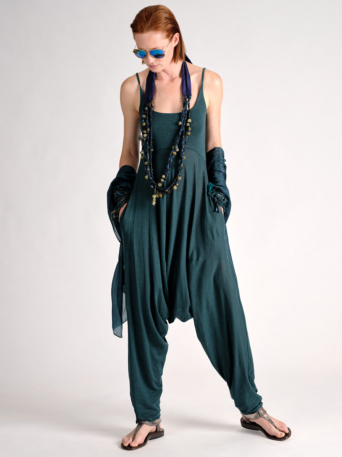 Linen Jumpsuit Blue